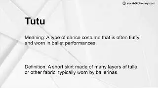 Tutu Meaning