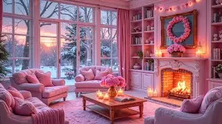 Warm Winter Fireplace ❄️🔥 Peaceful Piano Music & Romantic Snowfall Ambience for Sleep, Study