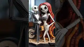🧩 Jack & Sally's Magical 3D Puzzle Romance ☠️ ❤️🌌 #nightmarebeforechristmas #jackandsally
