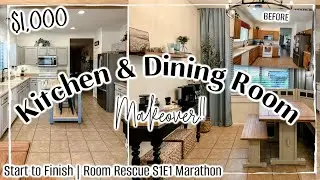 Shocking KITCHEN MAKEOVER 2024! Budget Dining Room & Kitchen | ROOM RESCUE S1E1