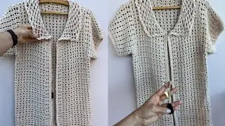 Terceira peça em crochê ! Kimono em crochê, jaleco em crochê, colete em crochê ! Faça você mesmo!