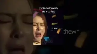 Yunjin accidentally ate a confetti!😭 #yunjin #lesserafim #kpop #hybe #funny #viral #concert