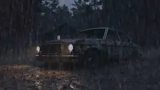 Heavy Rain in the Forest with an Old Rusty Car 🌧️🌲 | Deep Sleep Ambience