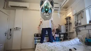 AI core descends; you become guardian, wearing spiral helmet to guard the gate.