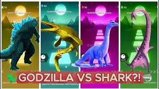 GODZILLA 🆚 SHARK?!  |  Tiles Hop Epic Dance Remix 🎵 | Epic EDM Gameplay