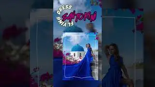 ✨Santorini Flying Dress ✨#santorini #photoshoot #dronevideo #travel #flying dress#santorini