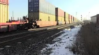 CSX train CSX 5268 CSX 5402 At Fostoria Ohio December 22 2019