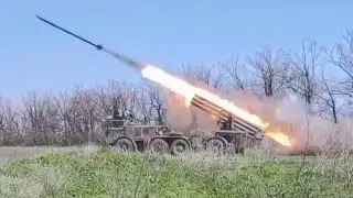 Удары РСЗО Ураган на Донбассе. Красноармейское направление