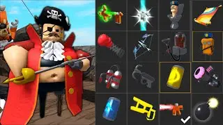 BARRY'S PRISON RUN! (OBBY) HARD MODE - All Items & All Morphs Unlocked: Police, Papa Pizza, Pirate