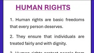 Human rights 20 Lines Essay writing in English by Smile Please World, Short note, paragraph