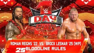 WWE 2k25 - Roman Reigns vs Brock Lesnar: Bloodline Rules Match at Day 1