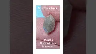 1.69ct 9.5mm grey salt pepper hexagon Diamond with Video 9.5 by 5.5 by 3.8mm approx