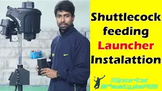 badminton multishuttle feeding launcher installation, toss drill practice with multishuttle launcher
