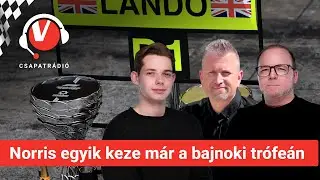 Norris egyik keze m&aacute;r a bajnoki tr&oacute;fe&aacute;n - CSAPATR&Aacute;DI&Oacute; 2025/22.