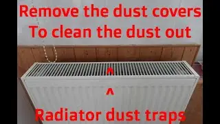 Removing different panels on central heating radiators to clean.