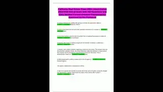California Real Estate Exam 2024 Latest Update 20242025 Actual Exam with 100 Questions and 100 Verif