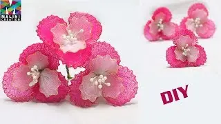DIY/  stocking Flower U pin / hair accessory tutorial