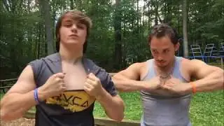 Aesthetic Gods Jamie Tyler and Friend Arm Wrestle, Shirt Rip and Flex Off