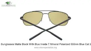 Serengeti TELLARO Sunglasses Matte Black With Blue Inside T Mineral Polarized 555nm Blue Cat 2 to 3