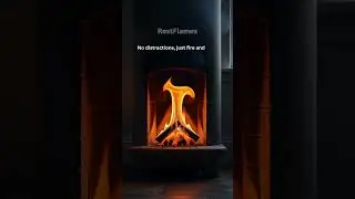 RestFlames| Minimalist Dark Room Fireplace 🔥 Cozy Flickering Flames | Cinematic 4K Ambience Loop