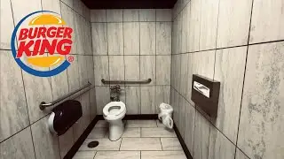 All Gender Unisex Restroom Tour Full Shoot | Kohler Toilet Flush | Burger King, Pasadena, California