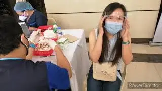 1st dose vaccination with co worker/#Quezon city sports club