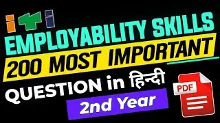 Employability skills 2nd Year NIMI Question Bank in Hindi PDF ITI Most important MCQ for Paper