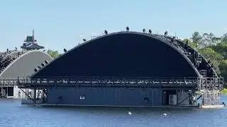 EPCOT Harmonious Barge Work Construction Update | Walt Disney World 2021 Orlando Florida