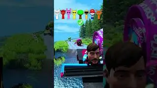 FUNNY CARS | CRAZY FROG & GUMMY & BARBIE & MARIO & SPONGEBOB &  SPRUNKI VS BOLLARD | BEAMNG DRIVE