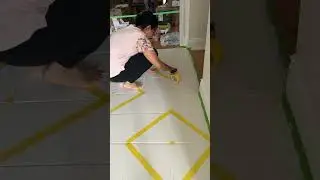 Marble Painted tile floor reveal 😍 #paintedfloor