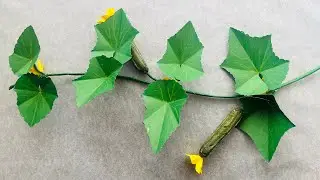 How to make Paper Leaf vine  DIY | How to Make CUCUMBER🥒 Leaf vine at Home🌿#craft #papercraft #diy