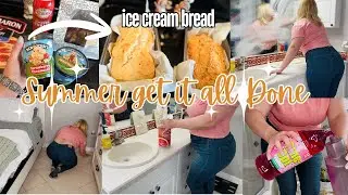 GET IT ALL DONE | CLEAN WITH ME | cleaning + ice cream bread + low carb dinner #getitalldone