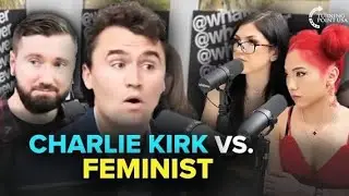 Charlie Kirk vs Feminista  (dublado) #charliekirk #debate #feminismo #g&ecirc;nero #ideologia  #pol&iacute;tica 