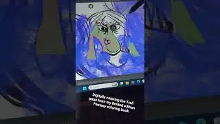 digitally coloring the Troll page from my hand drawn Fantasy coloring book #trollsholiday