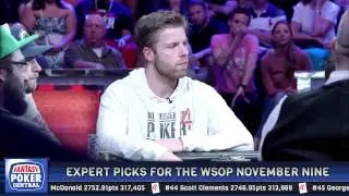 Финальный стол WSOP 2014 года &mdash; Эрик Дэнис и Чад Холлоуэй обсуждают свои прогнозы на ноябрьскую девятку