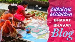 Tribal art exhibition Bharat bhavan bhopal madhya pradesh #bharat bhavan #tribal #artist #vbloger 