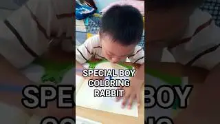 SPECIAL BOY COLORING RABBIT #downsyndrome #anakberkebutuhankhusus #coloringbook #mewarnaigambar