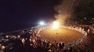 TARDE NOCHE DE SAN JUAN EN PLAYA JARDIN, PUERTO DE LA CRUZ TENERIFE, ISLAS CANARIAS ESPAÑA.
