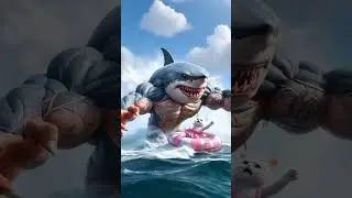 shark attack on kitten #virtualart #techcreatives #artificialimagination #digitalcreation #machine