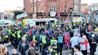 Шеффилд &mdash; левые, Антифа, SUTR и ужасная полиция! Массовый марш UKIP с Ником Тенкони за депортацию