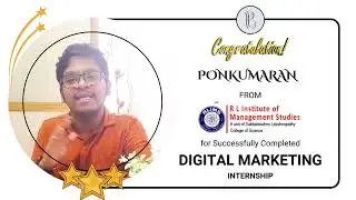 CONGRATULATION || PONKUMARAN || RL INSTITUDE OF MANAGEMENT|| COMPLETED|| INTERN || IZEON IT TRAINING
