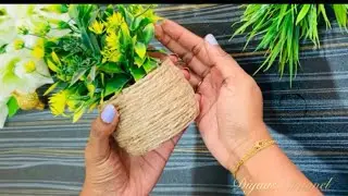 Simple decor piece making | flower pot making ideas | How to make flower pots at home #decor #diy 