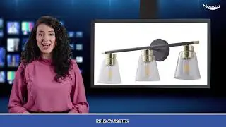 Vanity Mirror Lighting Black Brushed Gold Glass Lamp Shade Bathroom Wall Lamp 3-NEPARTAK