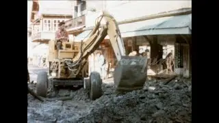 8mm - Switzerland - cleaning the streets after a flash flood - Frutigen - 1969