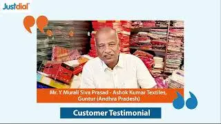 Ashok Kumar Textiles' Growth Journey with Justdial | Mr. Y Murali Siva Prasad | Guntur