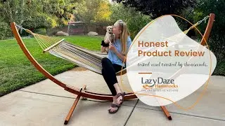 Lazy Daze Cotton Fabric Hammock with Wooden Stand | Brown Stripes
