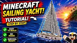 Minecraft: How to Build a Sailing Yacht in Minecraft | Minecraft Sailing Yacht Tutorial