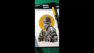 The Golden Headband | #blackmythwukong #fanart #inkdrawing #wukong #journeytothewest #brushpen #art