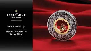Распаковка | Мастерская Санты, серебряная цветная монета 2 унции 2025 года