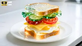 Making Transparent Glass Sandwich - Satisfying Cooking ASMR 🥪💫!